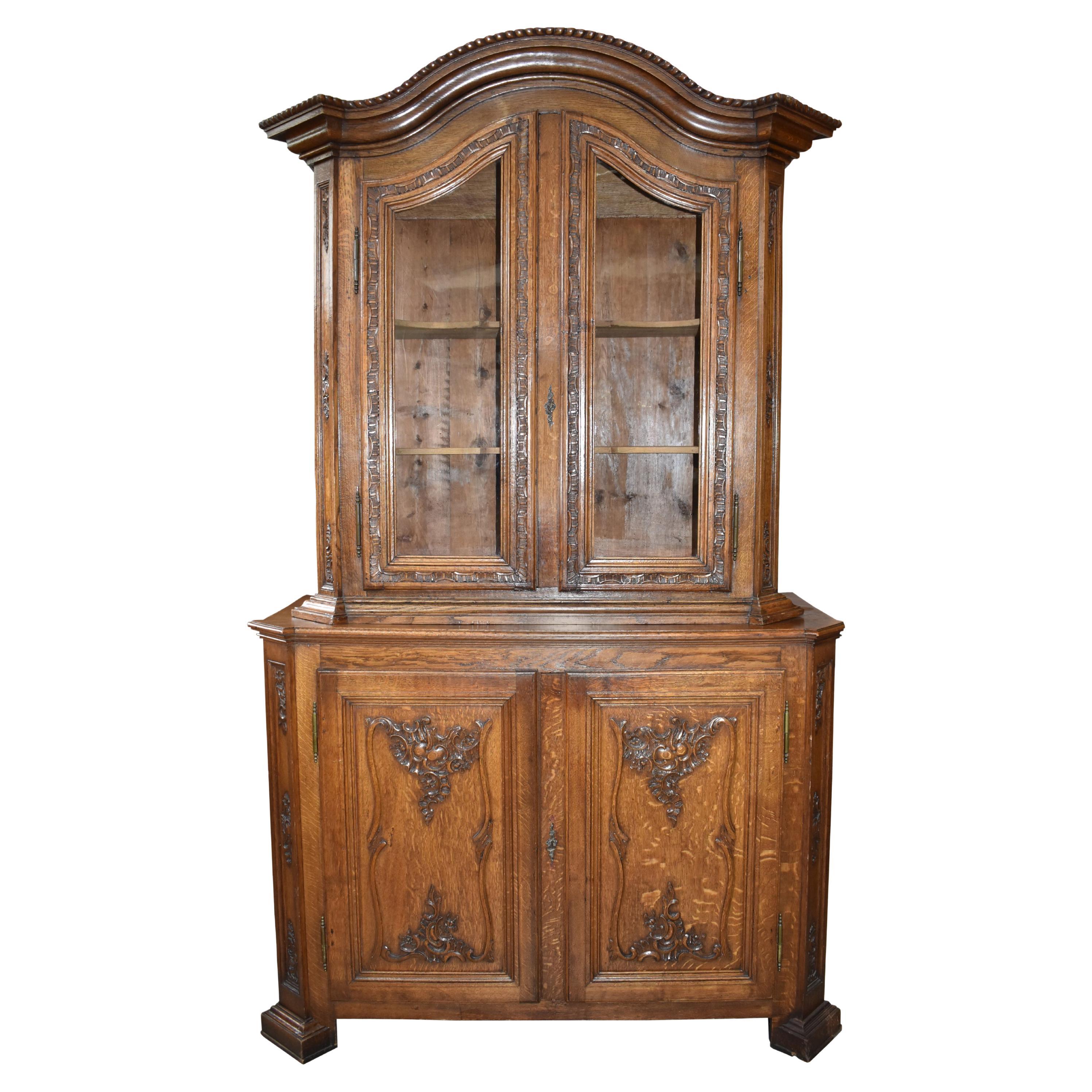 Louis XV Eiche Hutch Cabinet, um 1885