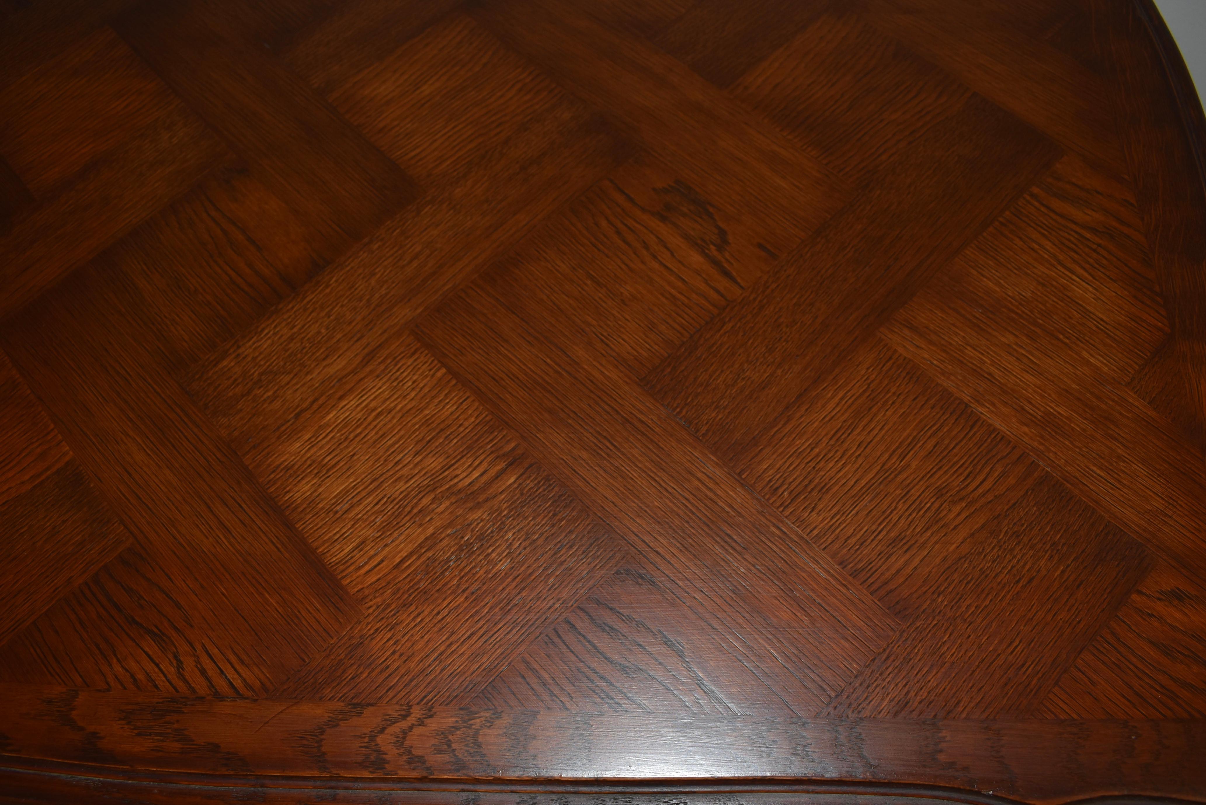 Louis XV Oak Sideboard with Parquet Top, circa 1900 2