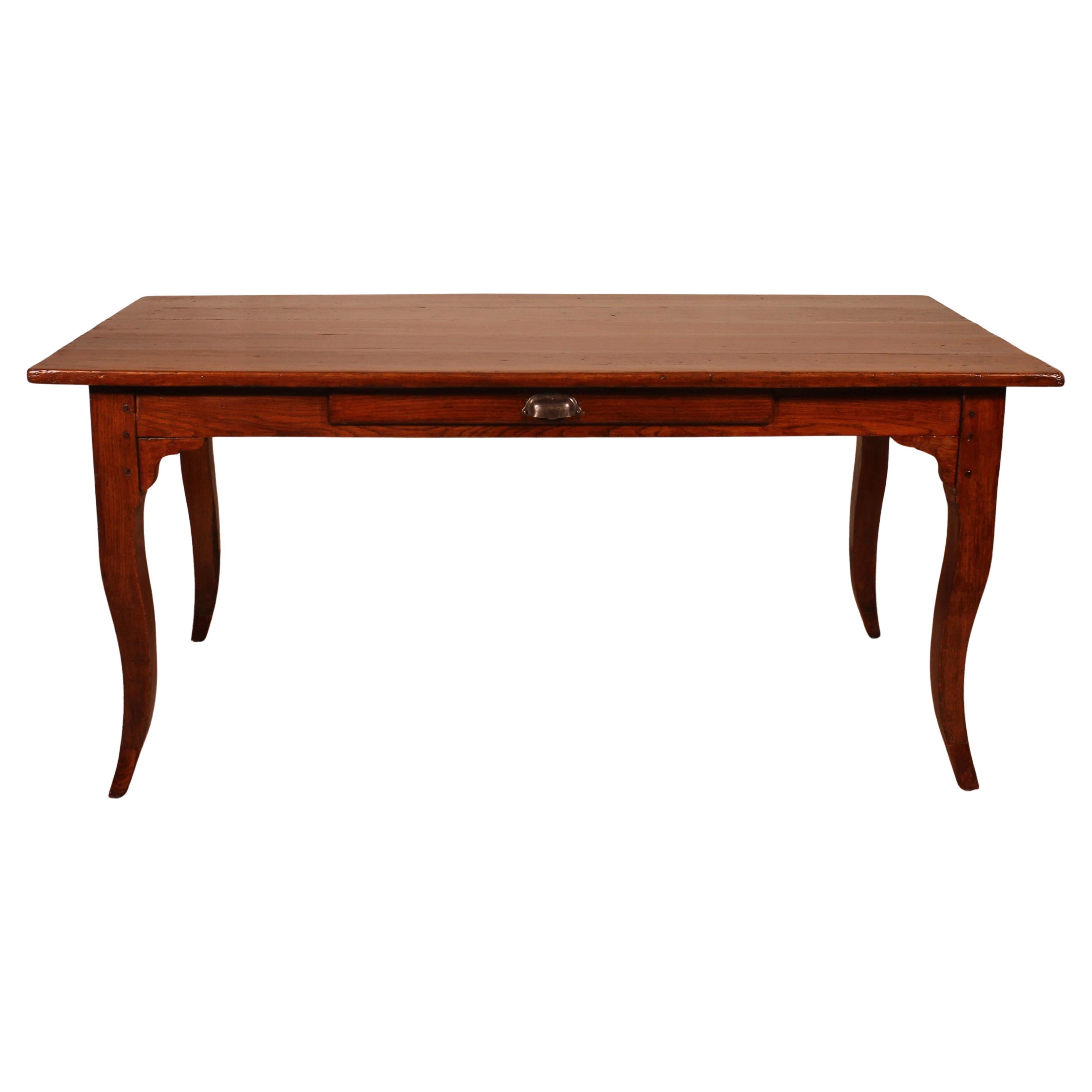 Louis XV Oak Table, Late 18th Century