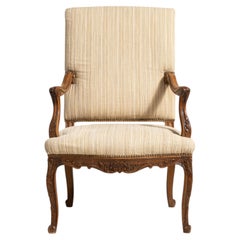 Louis XV Oak Throne Chair