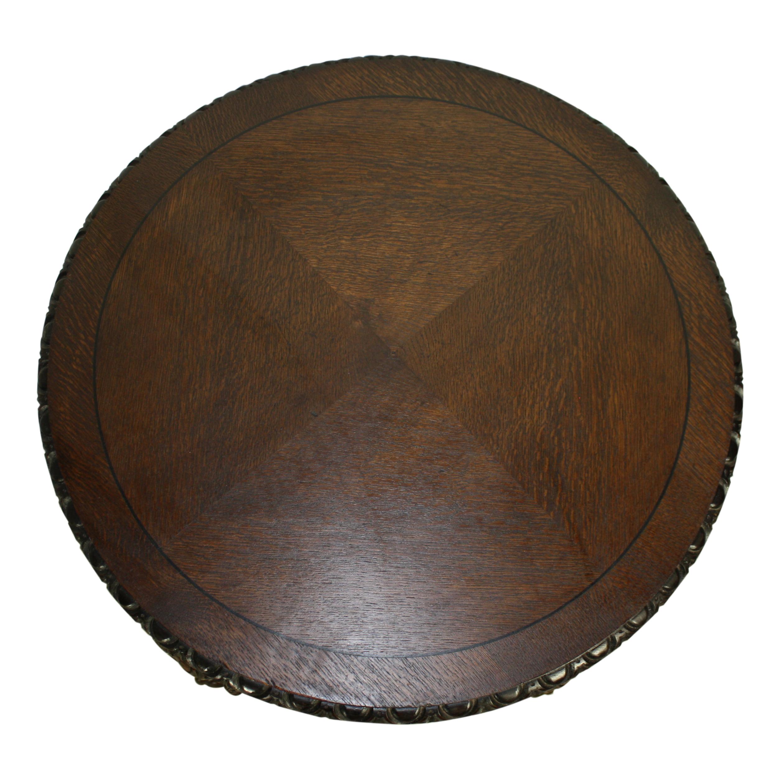 Belgian Louis XV Oak Two-Tiered Side Table, circa 1900