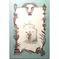 Louis XV Öl-Celadon Chinoiserie Genre-Szenen