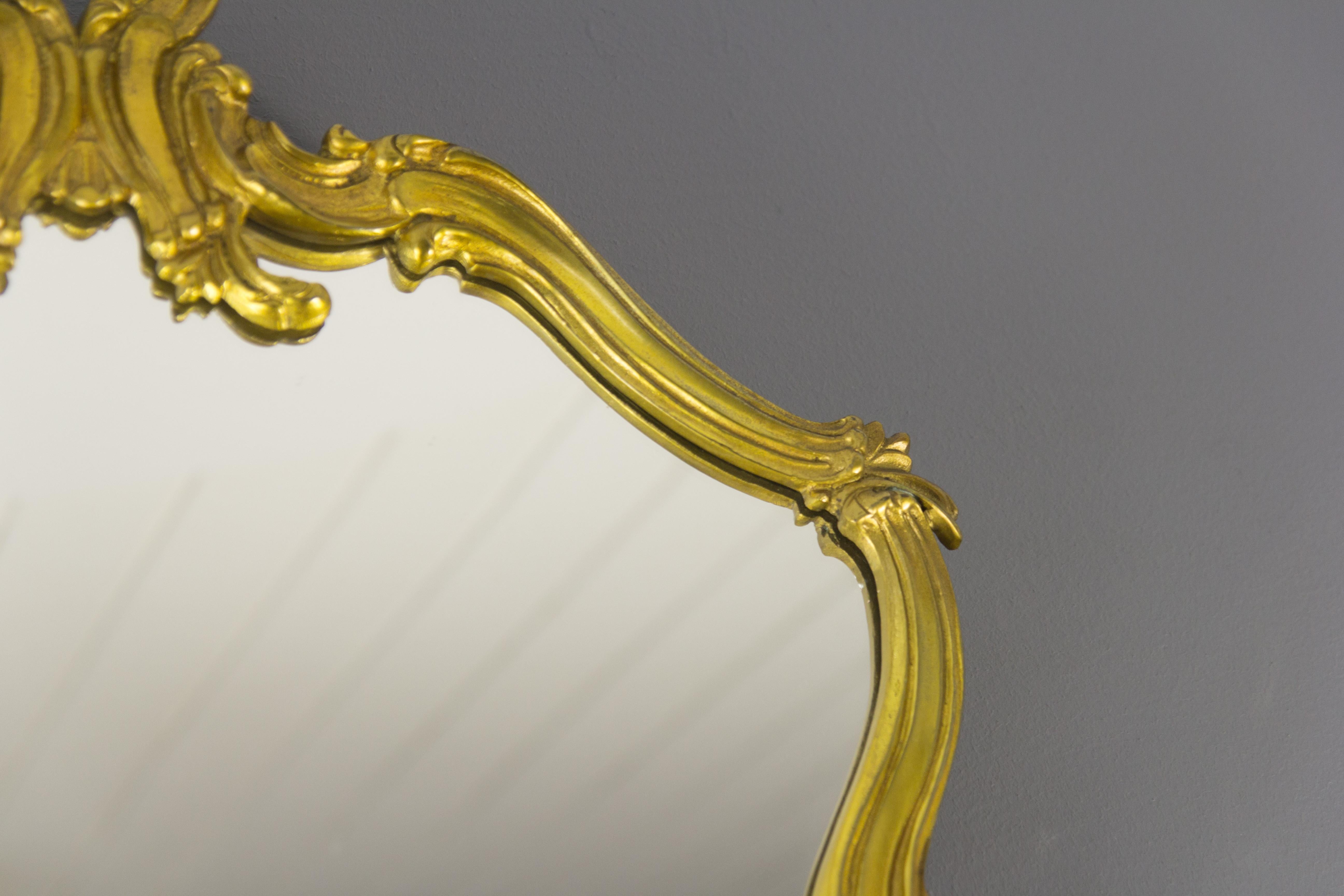 Louis XV or Rococo Style Wall Mirror in Gilt Bronze 6
