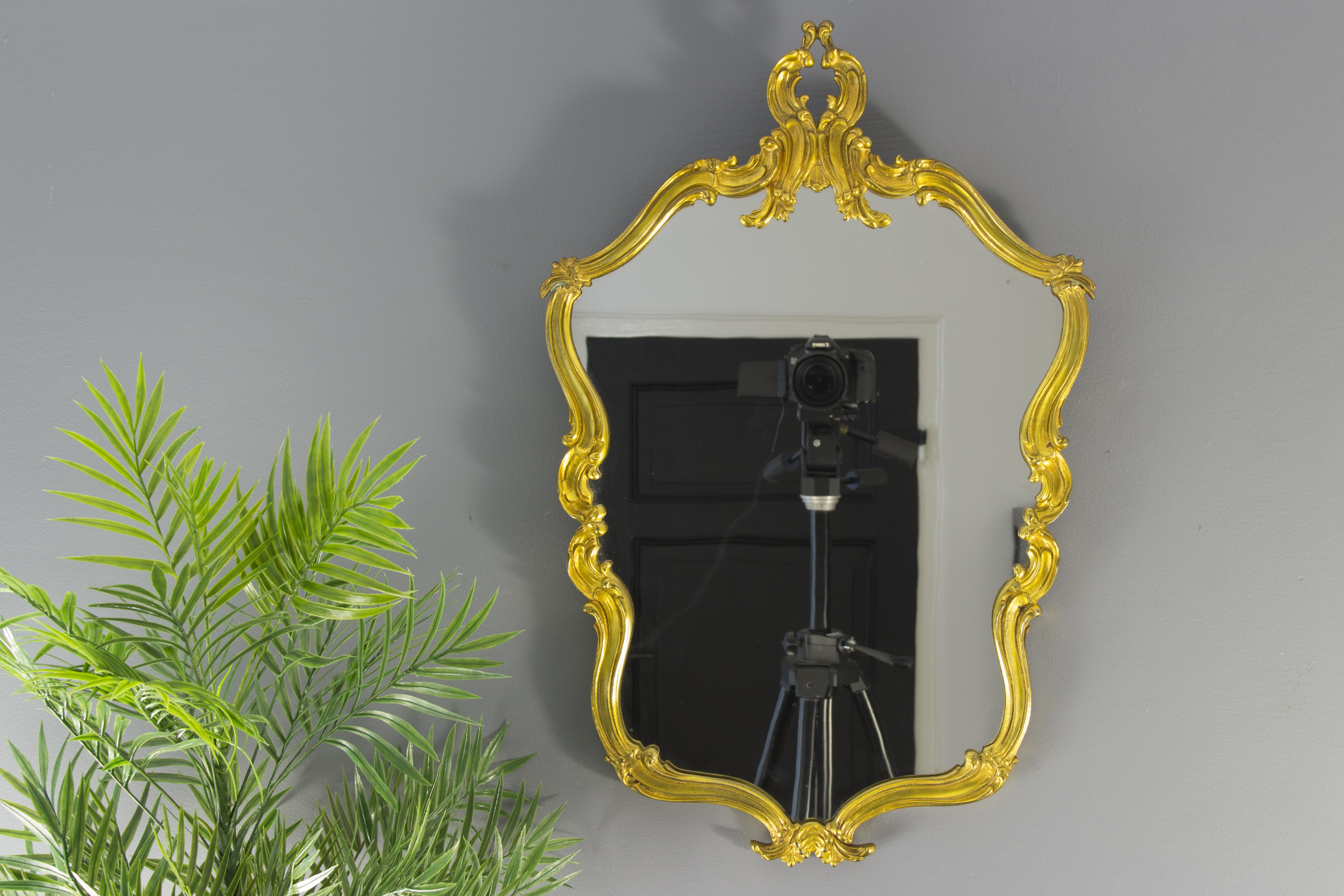 Louis XV or Rococo Style Wall Mirror in Gilt Bronze 2