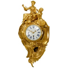 Louis XV Ormolu Cartel Clock by Henri-Charles Balthazar