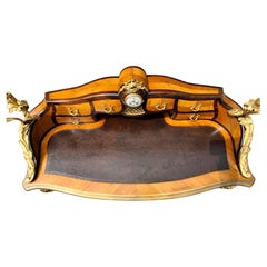 Louis XV Ormolu Tulipwood and Kingwood Parquetry Leather Top Lady's Bureau
