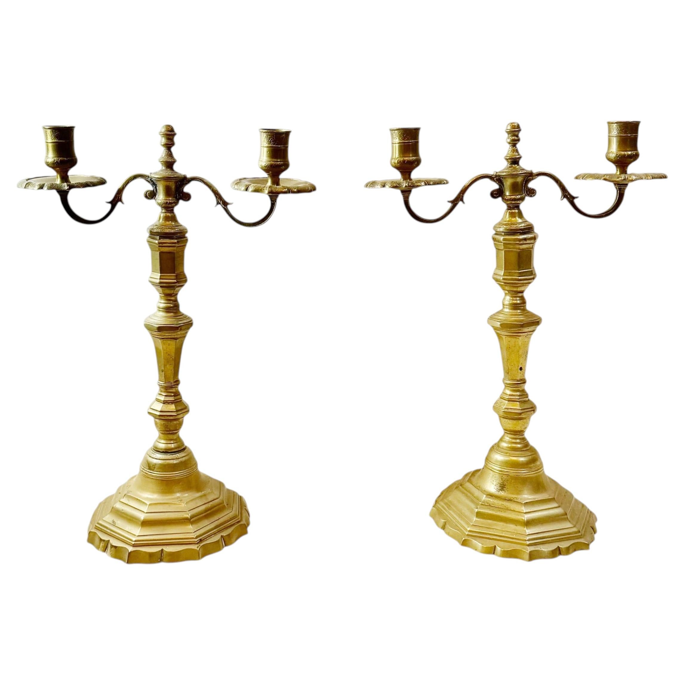 Louis XV Ormolu TwoLight Candelabras For Sale