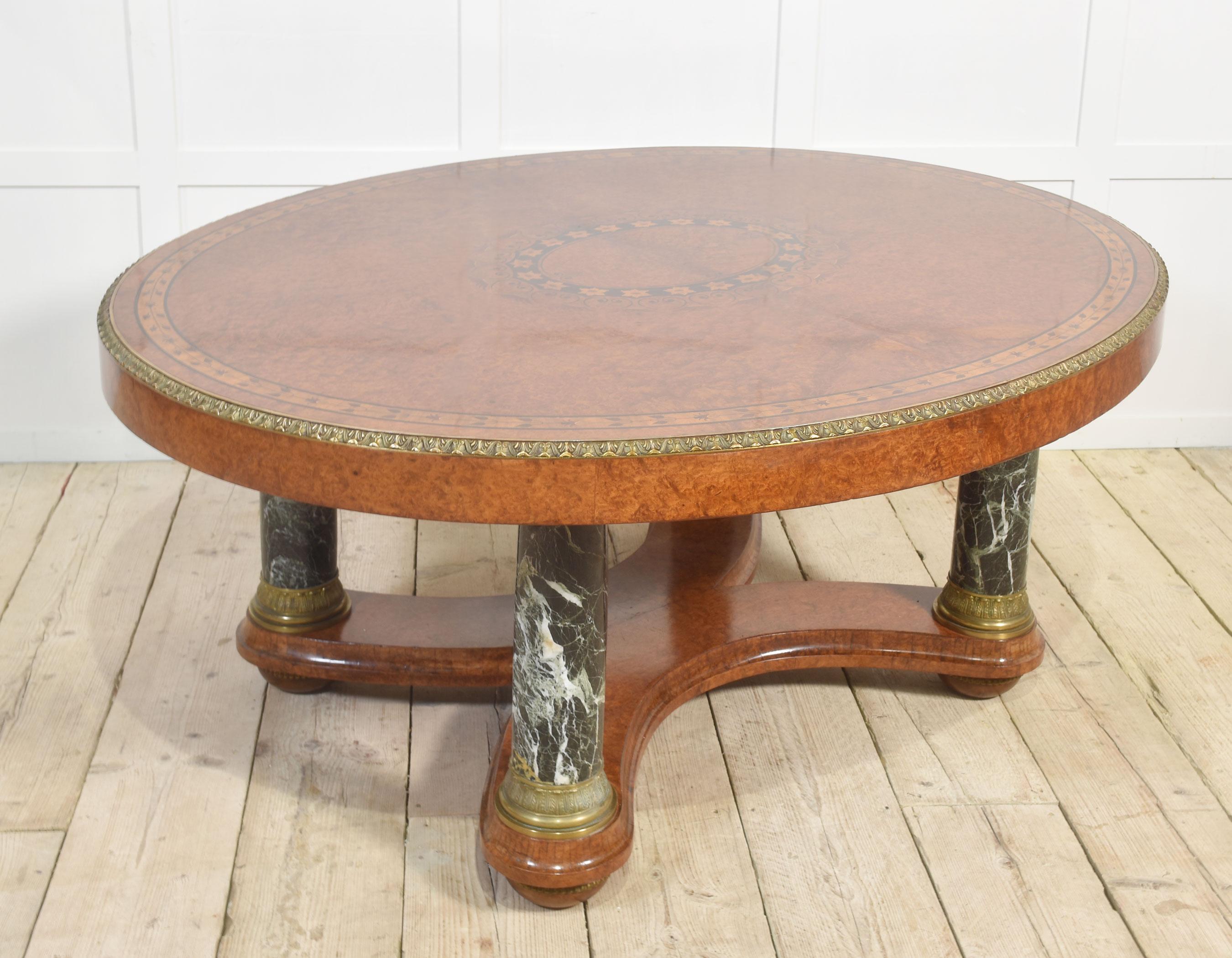 French Louis XV oval inlaid center table For Sale