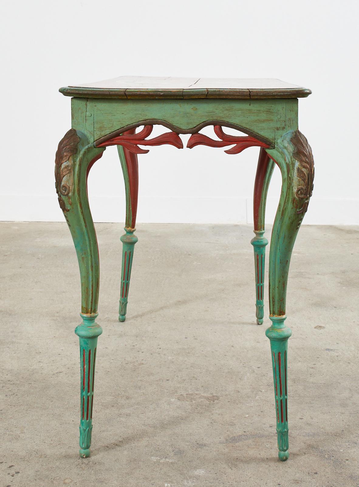 Louis XV Painted Entry Foyer Console Table by Ira Yeager For Sale 6