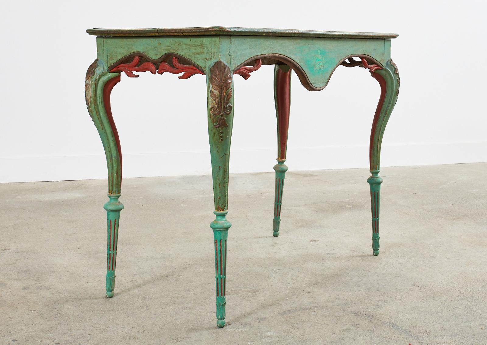 French Louis XV Painted Entry Foyer Console Table by Ira Yeager For Sale