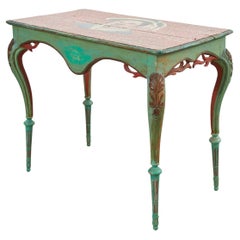 Antique Louis XV Painted Entry Foyer Console Table by Ira Yeager
