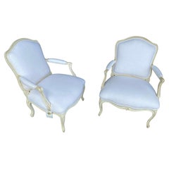 Louis XV Pair of Chairs in Linen