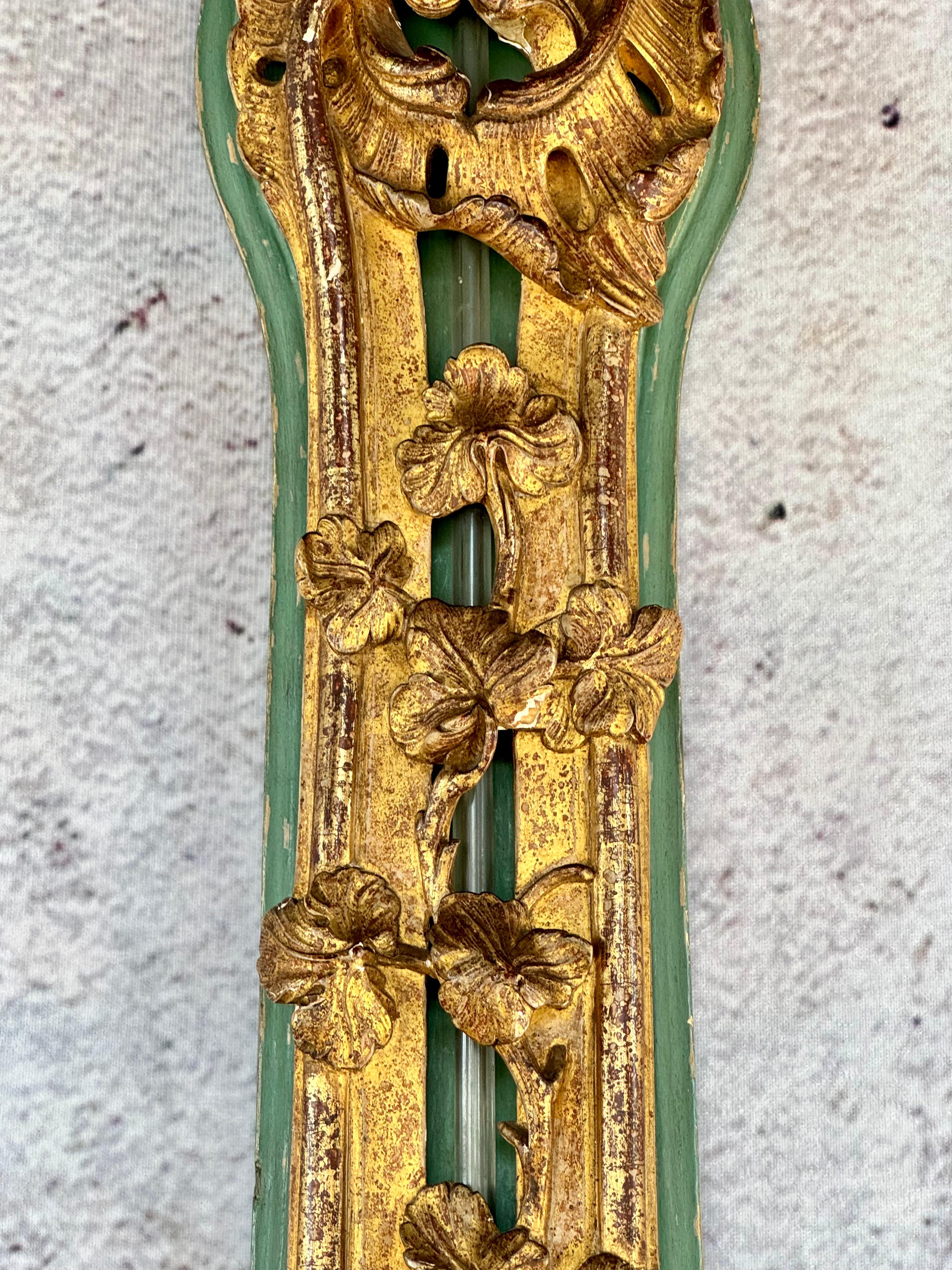 French Louis XV Parcel-Gilt And Painted Wood Barometer For Sale