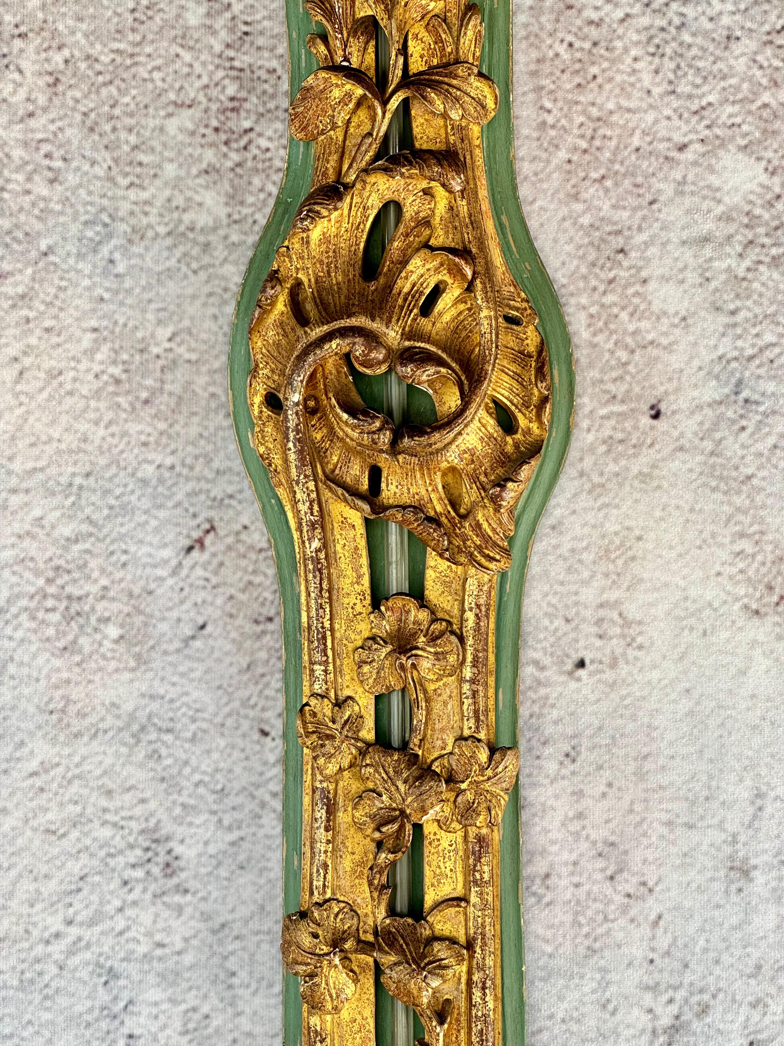 Louis XV Parcel-Gilt And Painted Wood Barometer For Sale 2