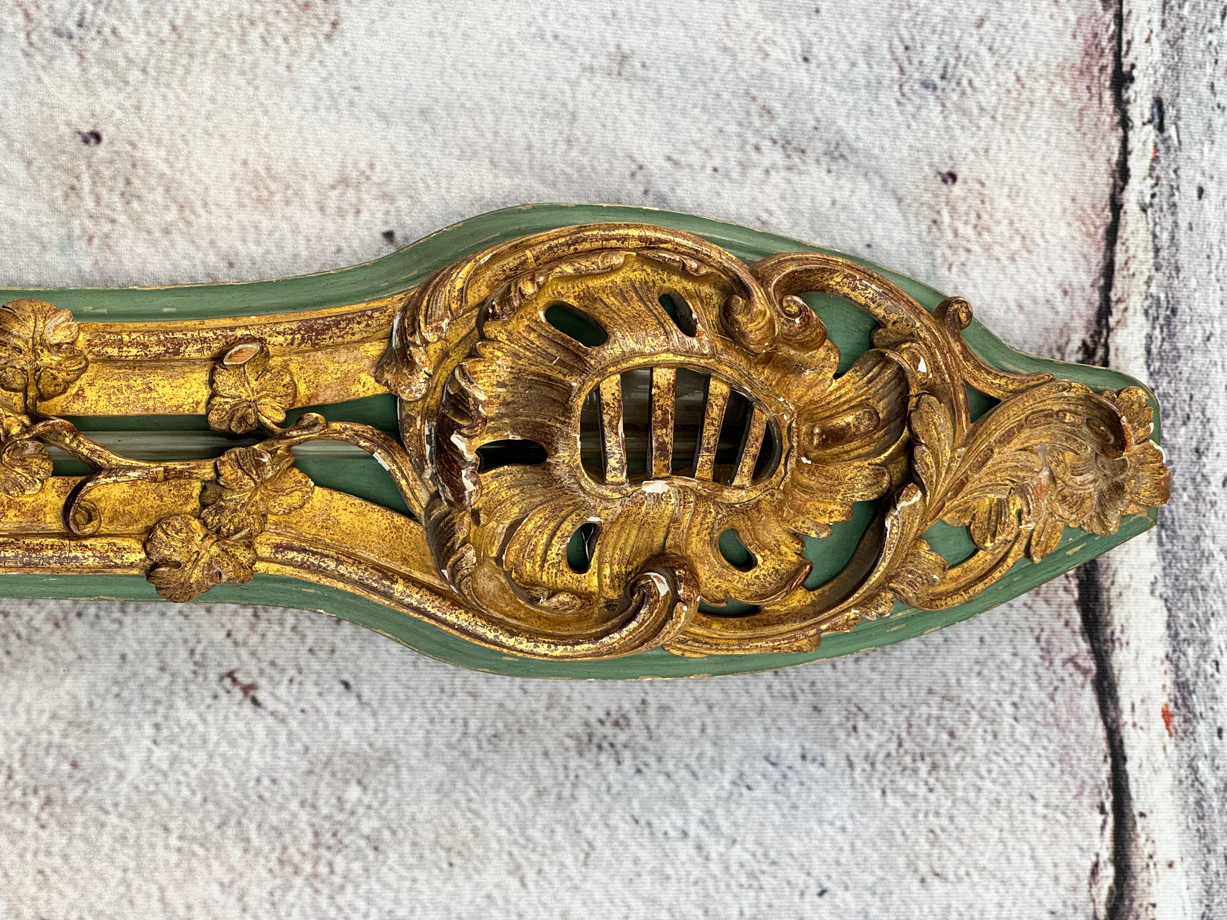 Louis XV Parcel-Gilt And Painted Wood Barometer For Sale 3