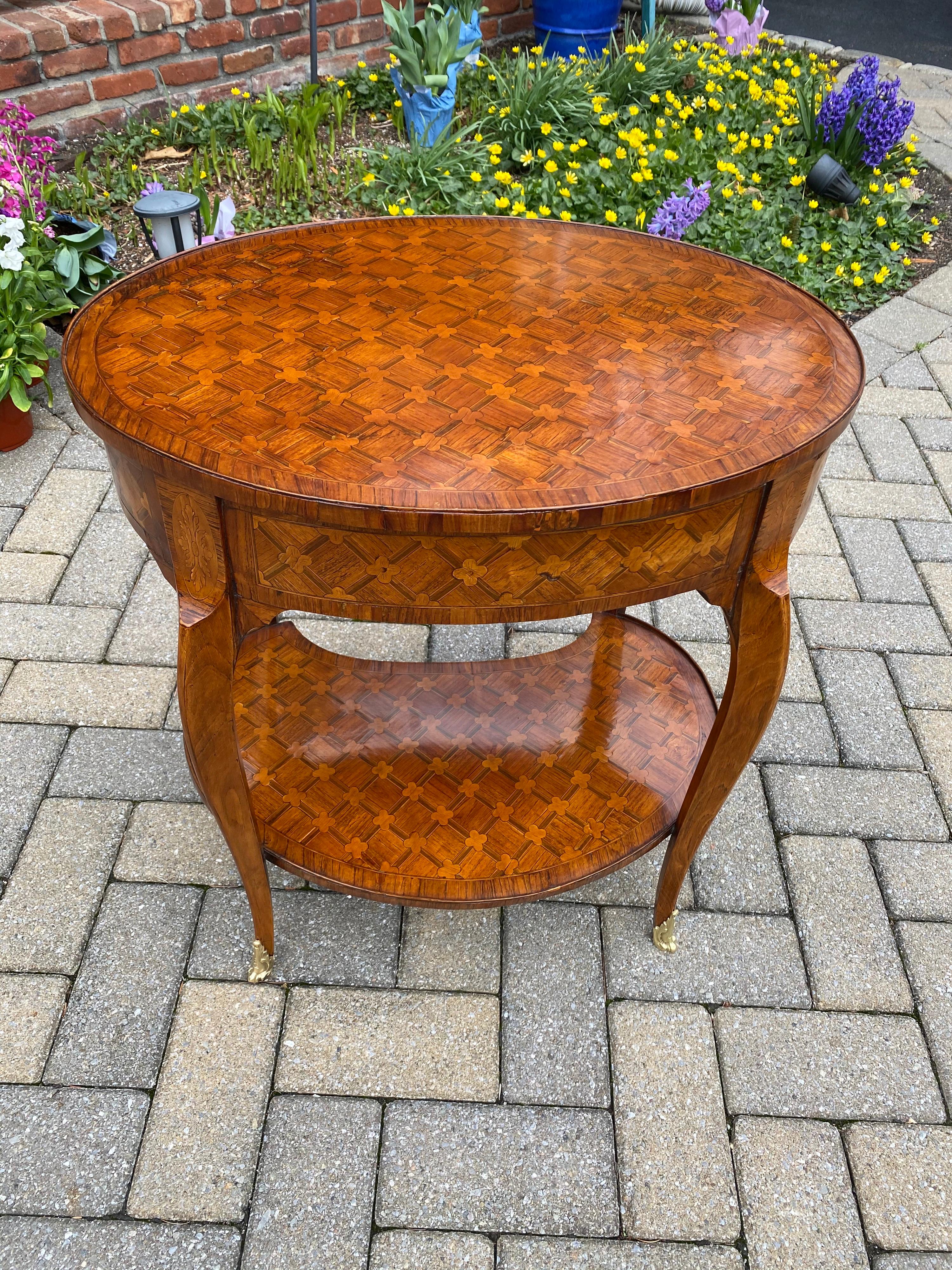 French Louis XV Parquetry Occasional Table, Circa 1760 For Sale