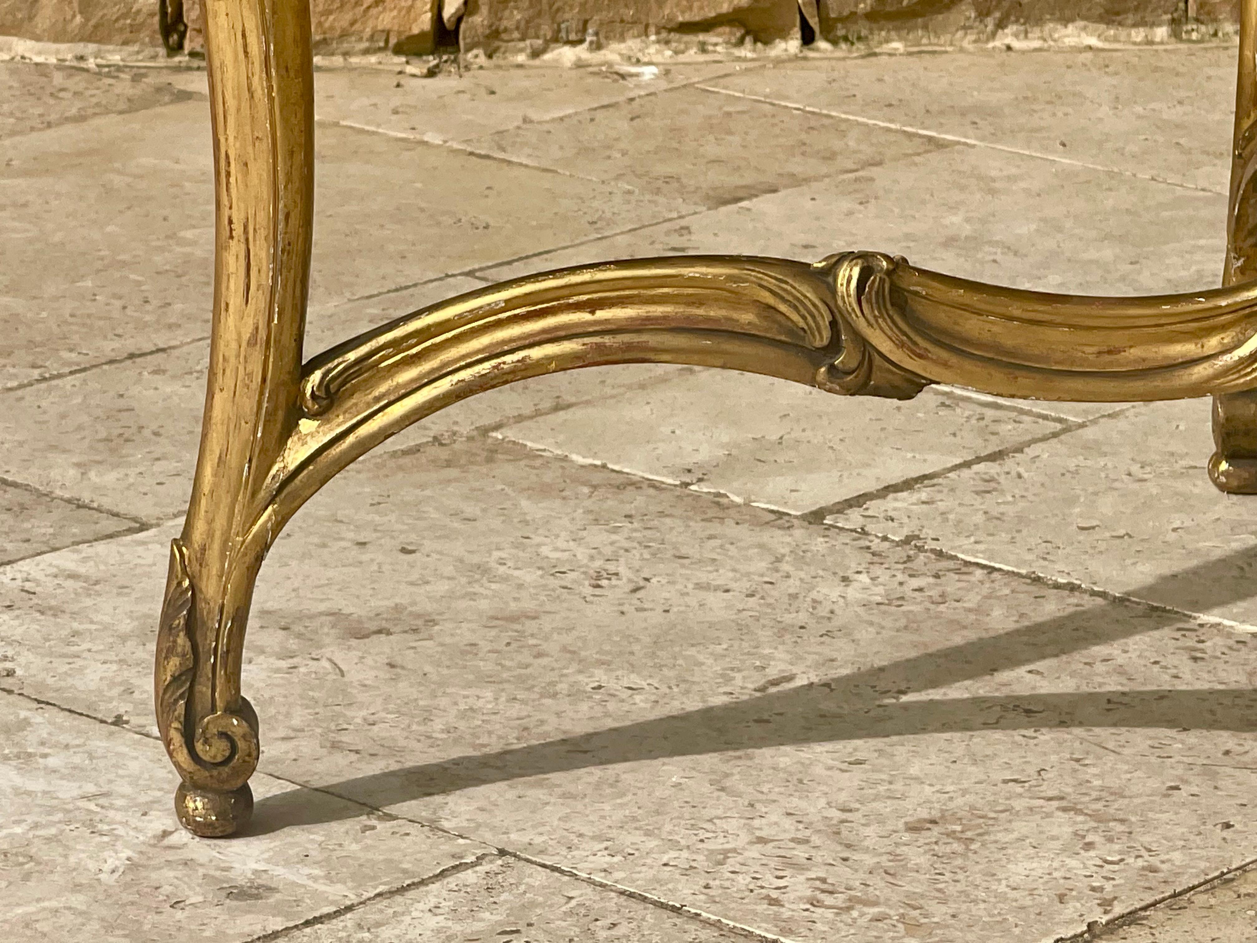Louis XV Pedestal Table In Gilt Wood For Sale 6