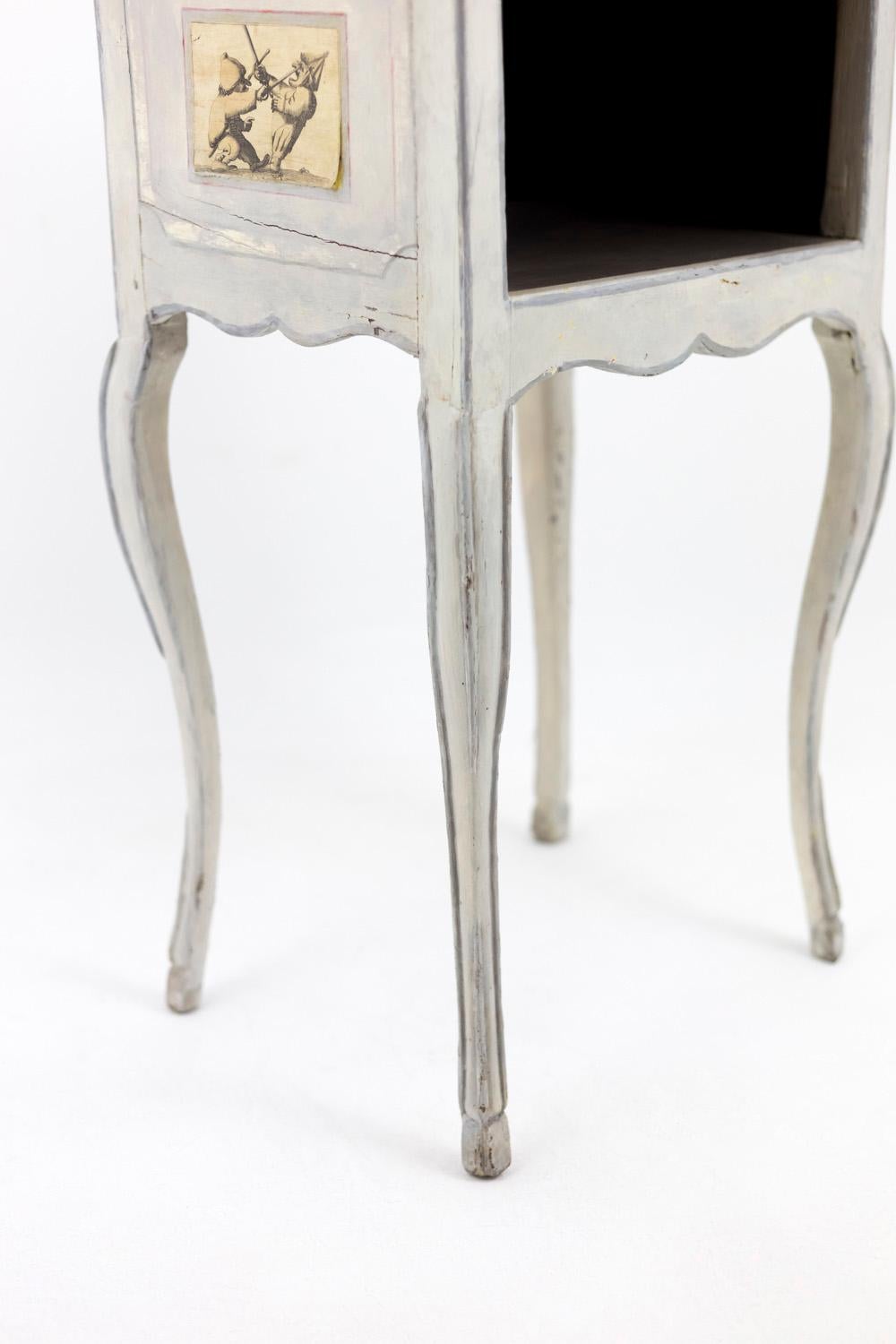 Louis XV Period Bedside Table in White Lacquered Wood, 18th Century 1
