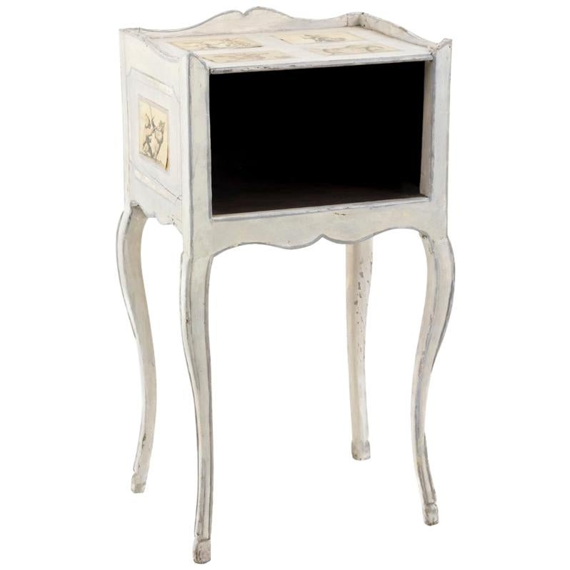 Louis XV Period Bedside Table in White Lacquered Wood, 18th Century