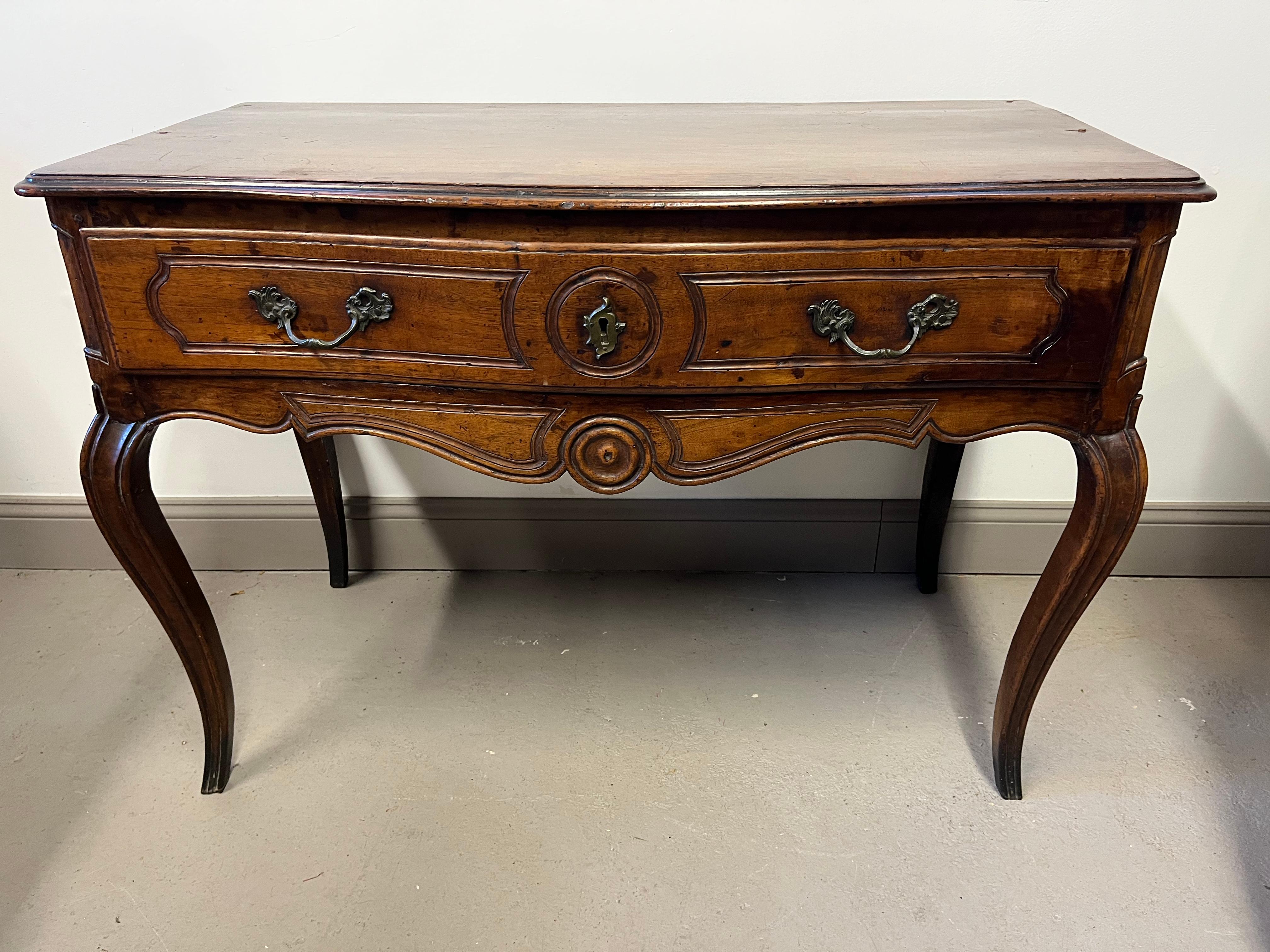 French Louis XV Period Console Table in Walnut
