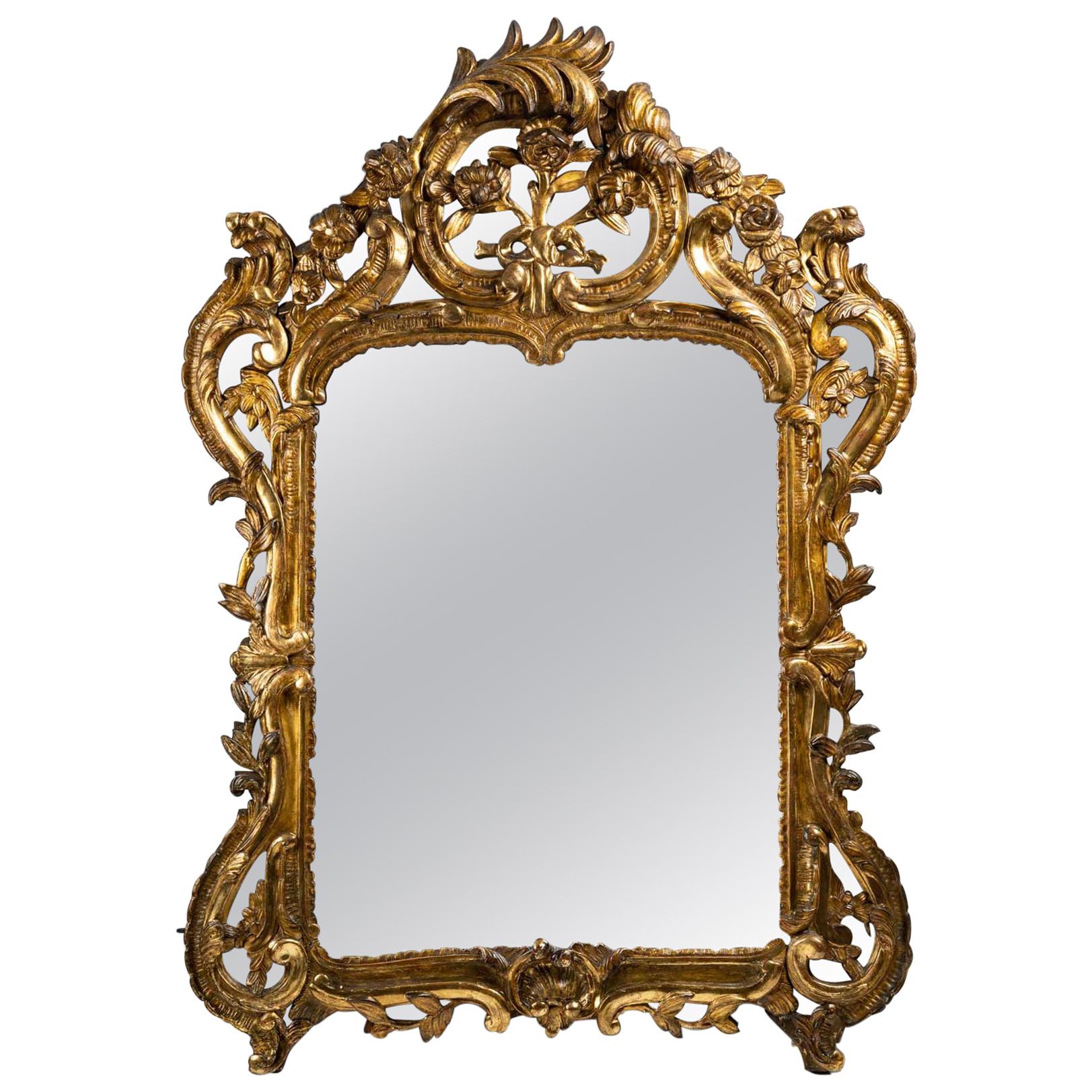 Louis XV Period Gilded Wood Mirror