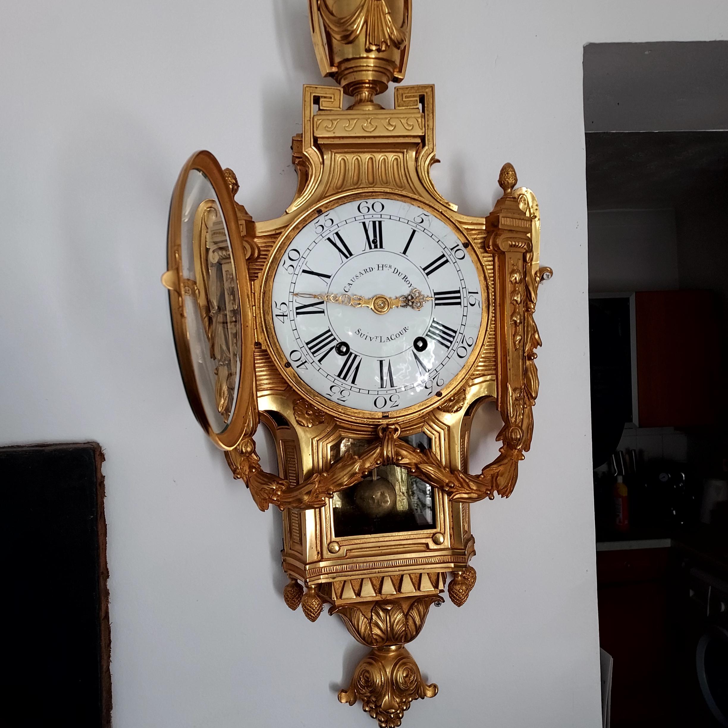 French Louis XV Period Gilt Ormulo clock  For Sale