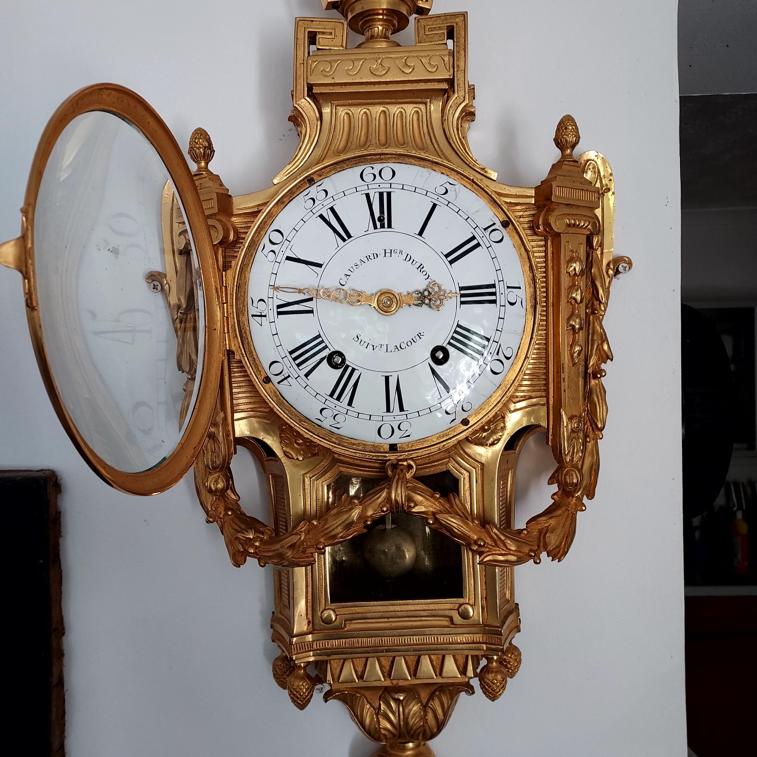 18th Century Louis XV Period Gilt Ormulo clock  For Sale
