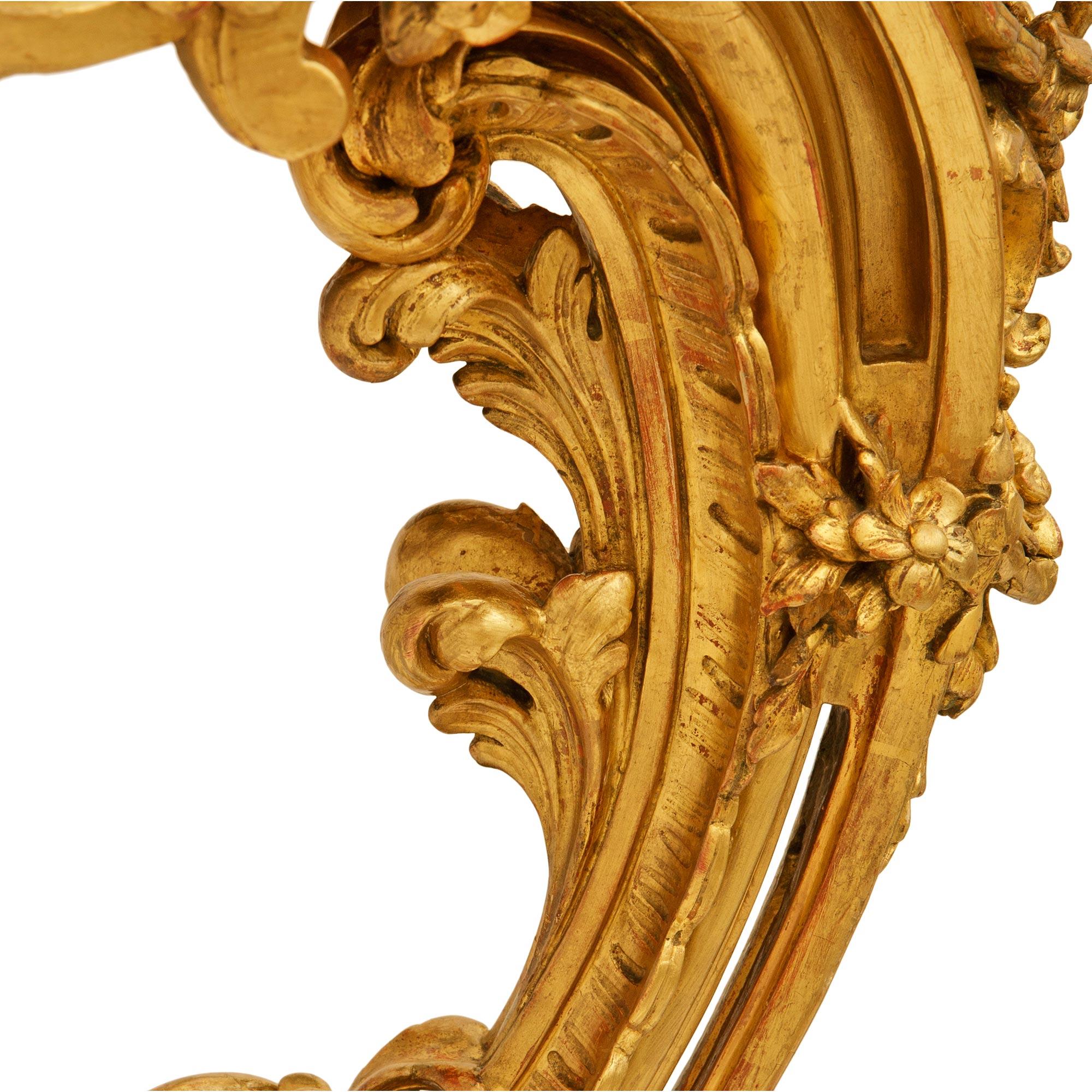 Louis XV Period Giltwood and Breche D’Alep marble console For Sale 1