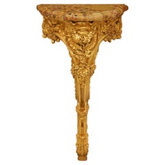 Louis XV Period Giltwood and Breche D’Alep marble console