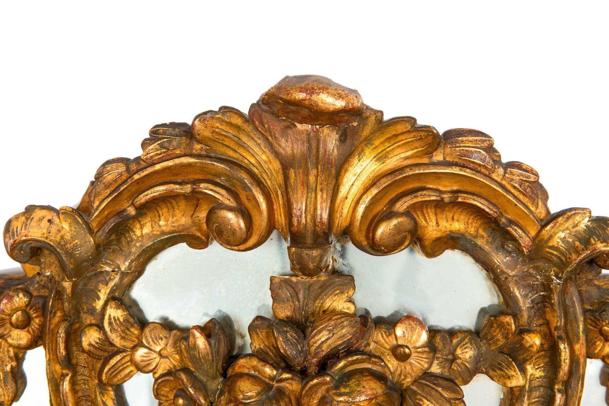 18th Century and Earlier Louis XV Period Giltwood Wall Mirror, Europe circa 18th century