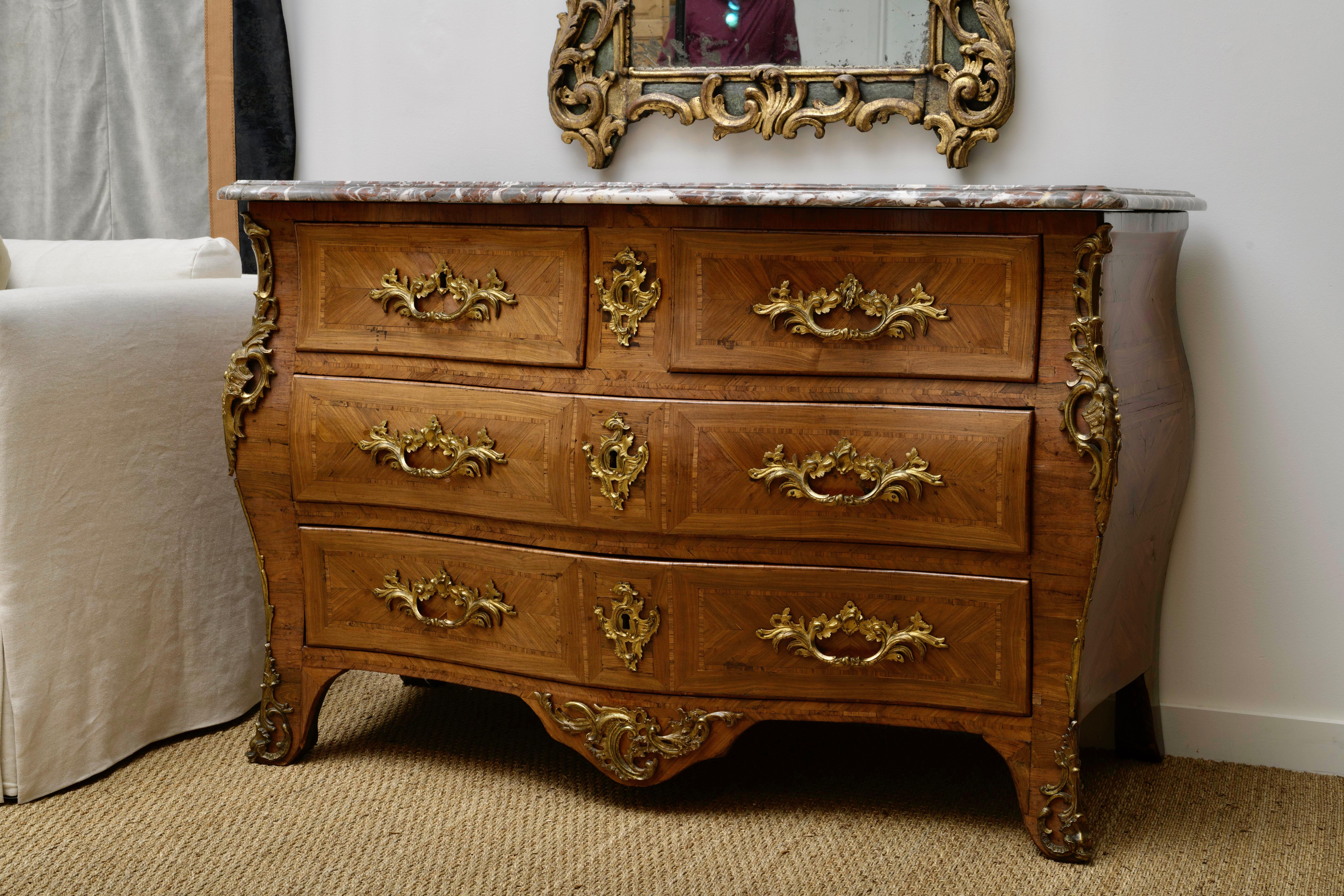 Inlay Louis XV period Kingwood Commode  For Sale