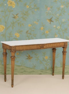Louis XV Marble Top Giltwood Console Table (18thC)