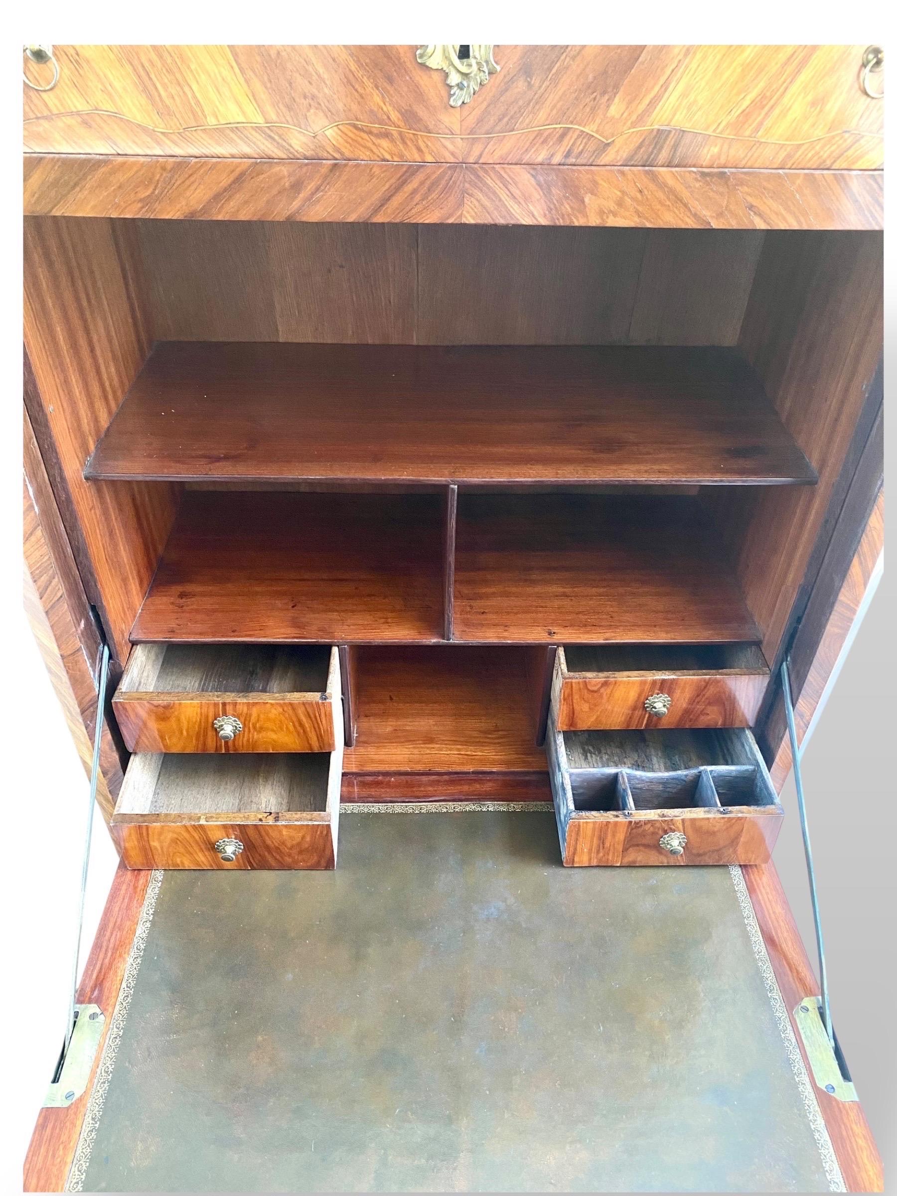 Louis XV period marquetry secretary from the mid-18th century For Sale 4