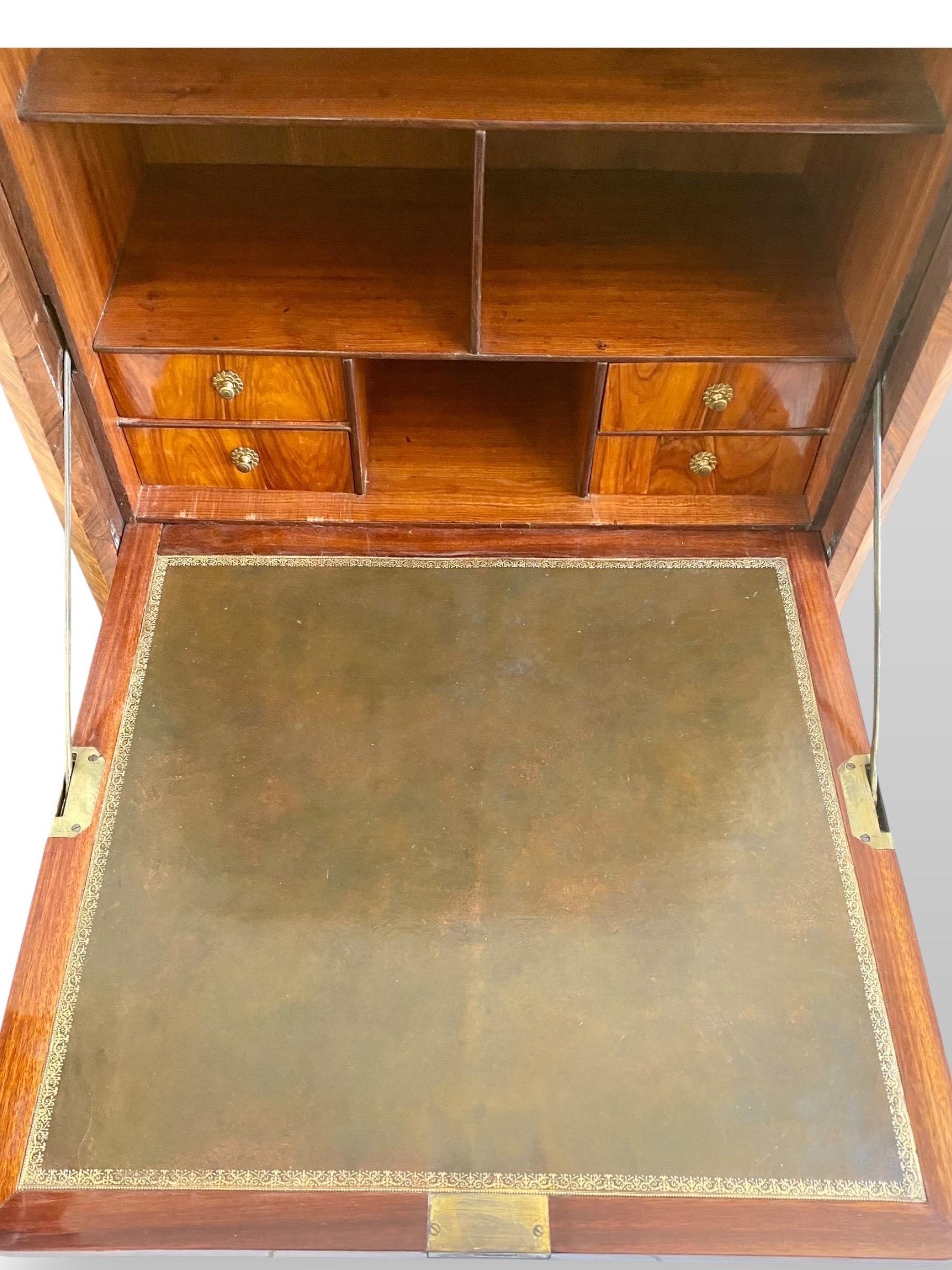 Bronze Louis XV period marquetry secretary from the mid-18th century For Sale