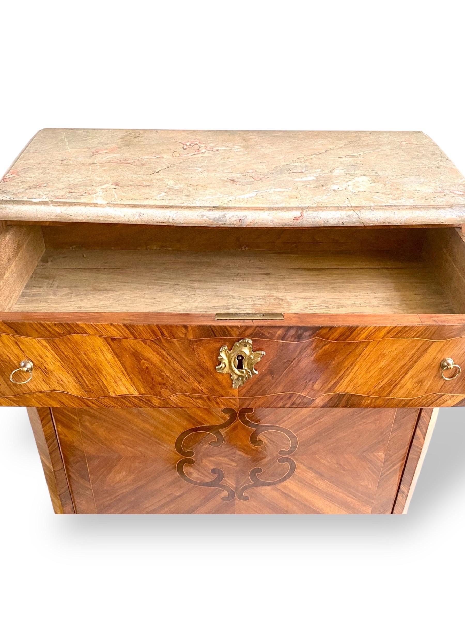 Louis XV period marquetry secretary from the mid-18th century For Sale 2