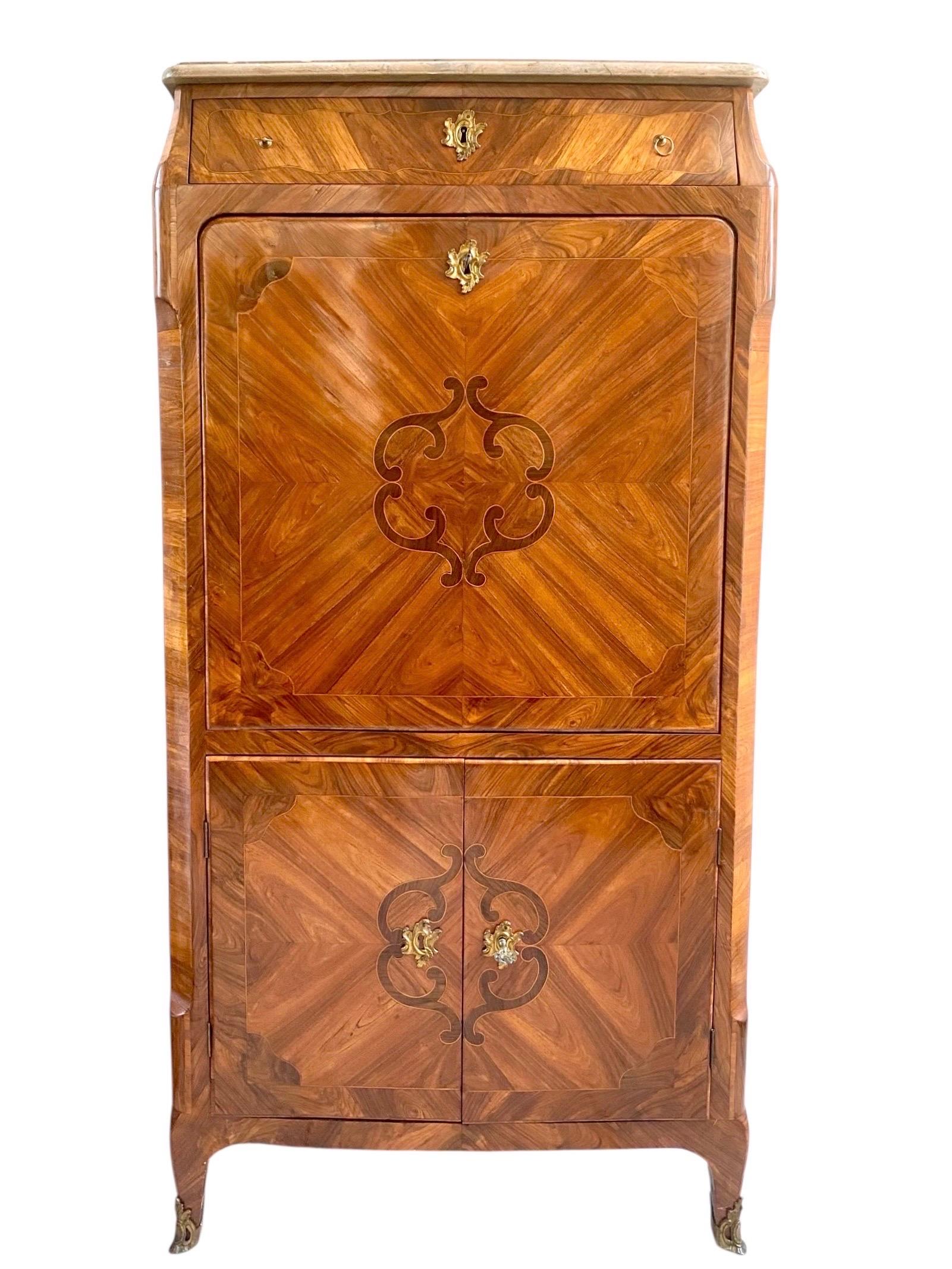 Louis XV period marquetry secretary from the mid-18th century