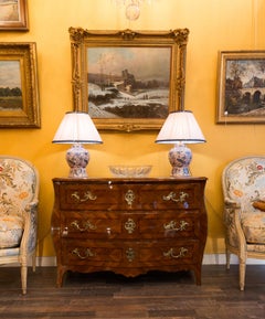 Louis XV Period Walnut and Marquetry Serpentine Commode, circa 1750