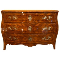 Louis XV Period Walnut and Marquetry Serpentine Commode, circa 1750