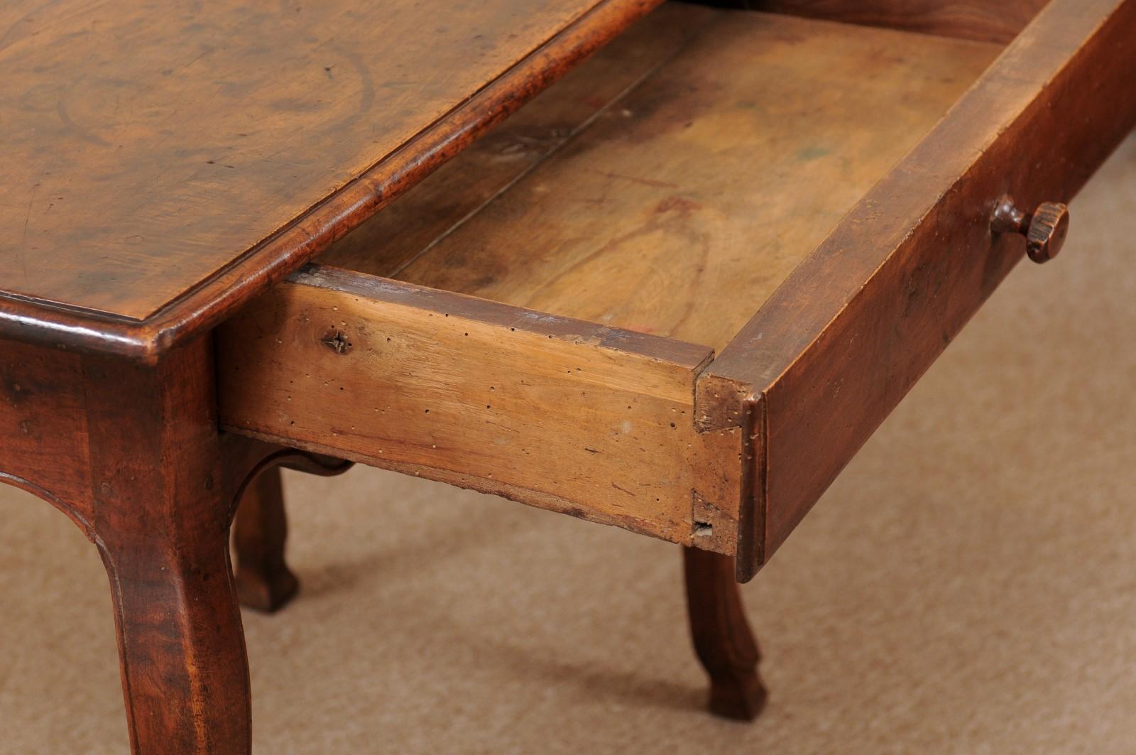  Louis XV Period Walnut Side Table with Drawer, France ca. 1740 For Sale 1