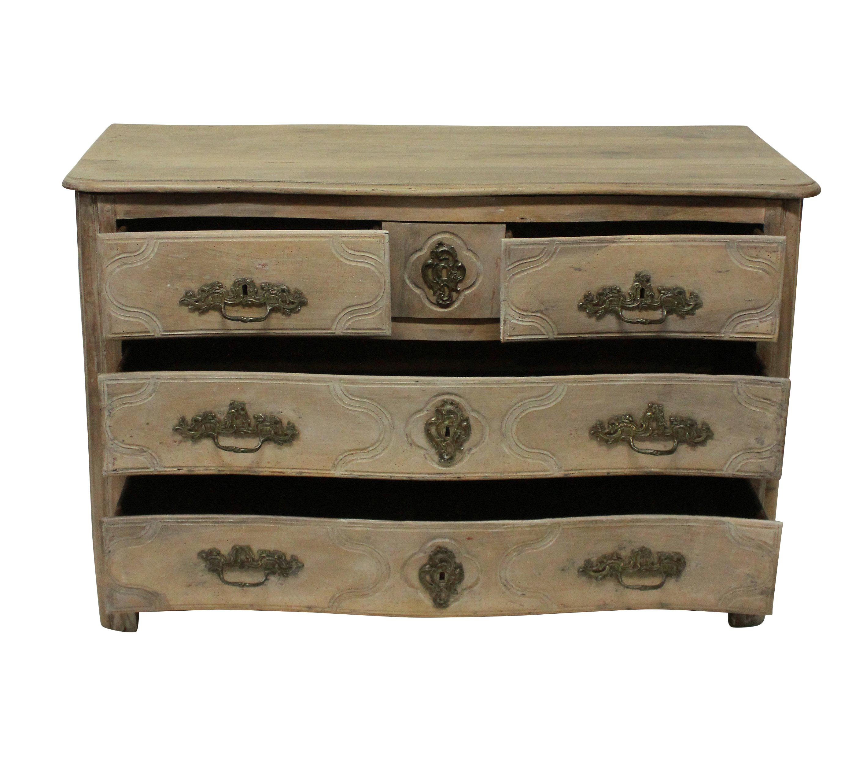 French Louis XV Pickled Walnut Commode