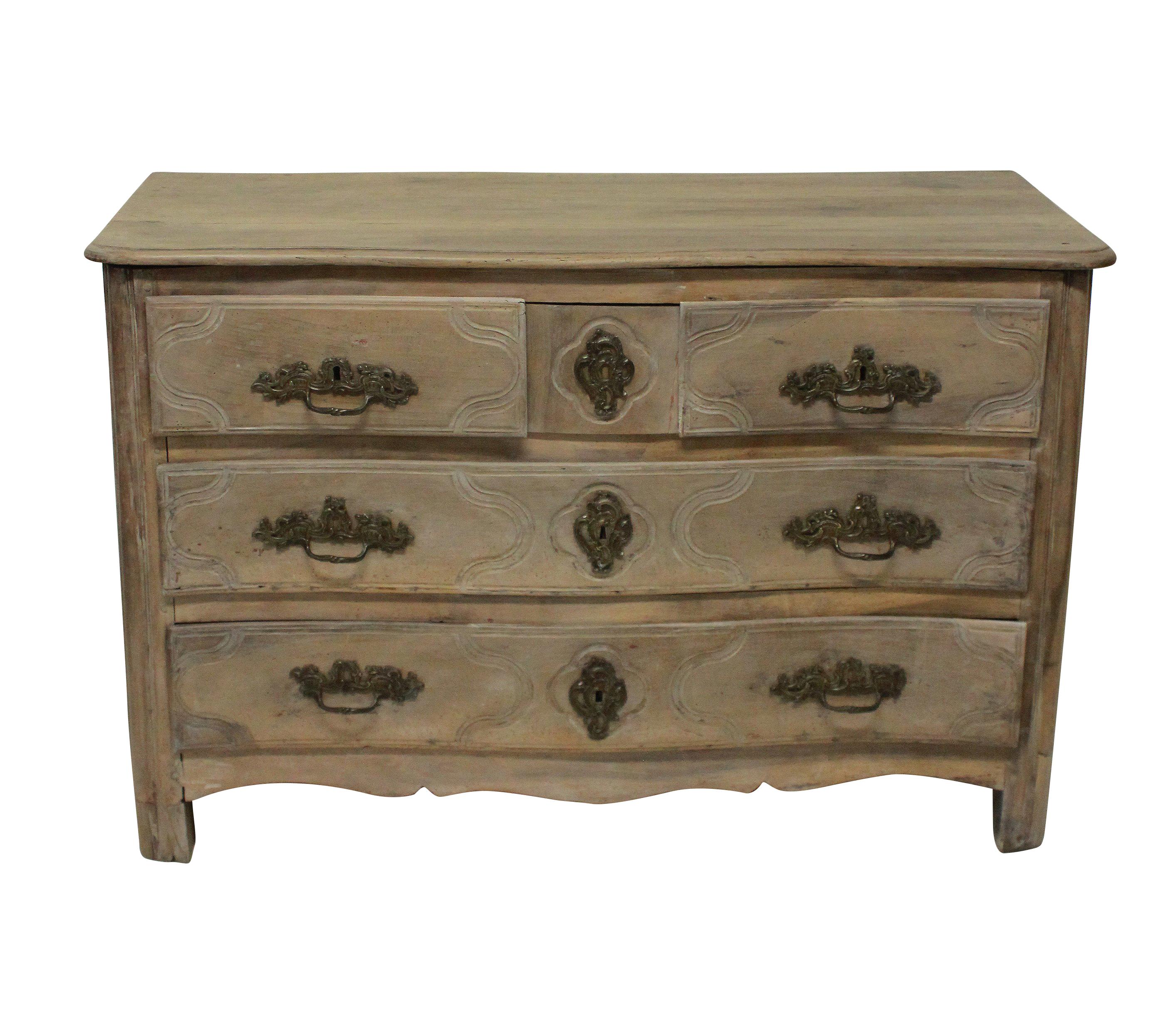 Mid-18th Century Louis XV Pickled Walnut Commode