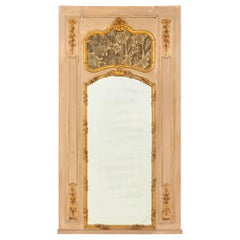 Miroir Trumeau Louis XV en bois rose et doré, C.H.