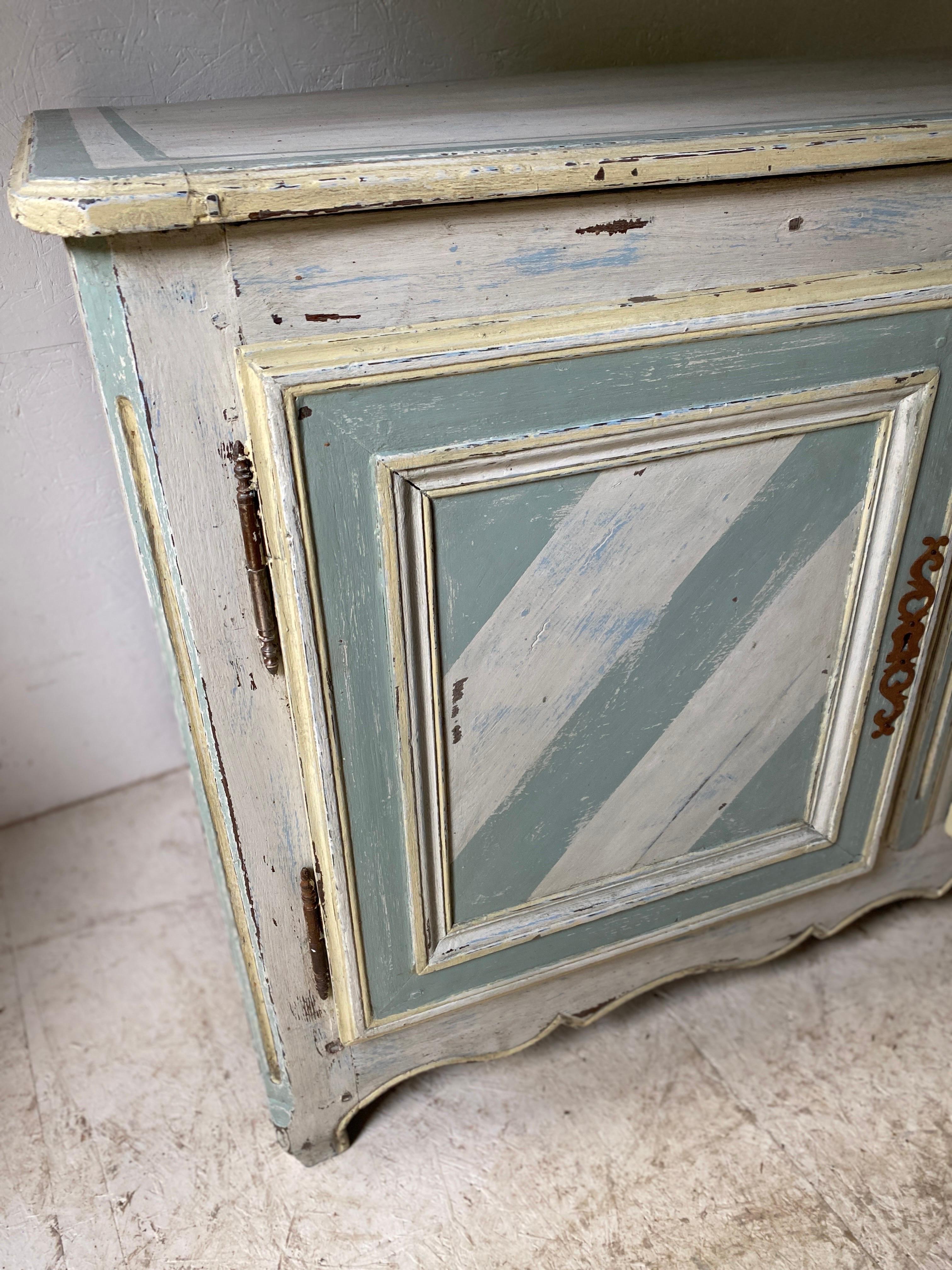 French Louis XV polychrome dresser 18th century For Sale