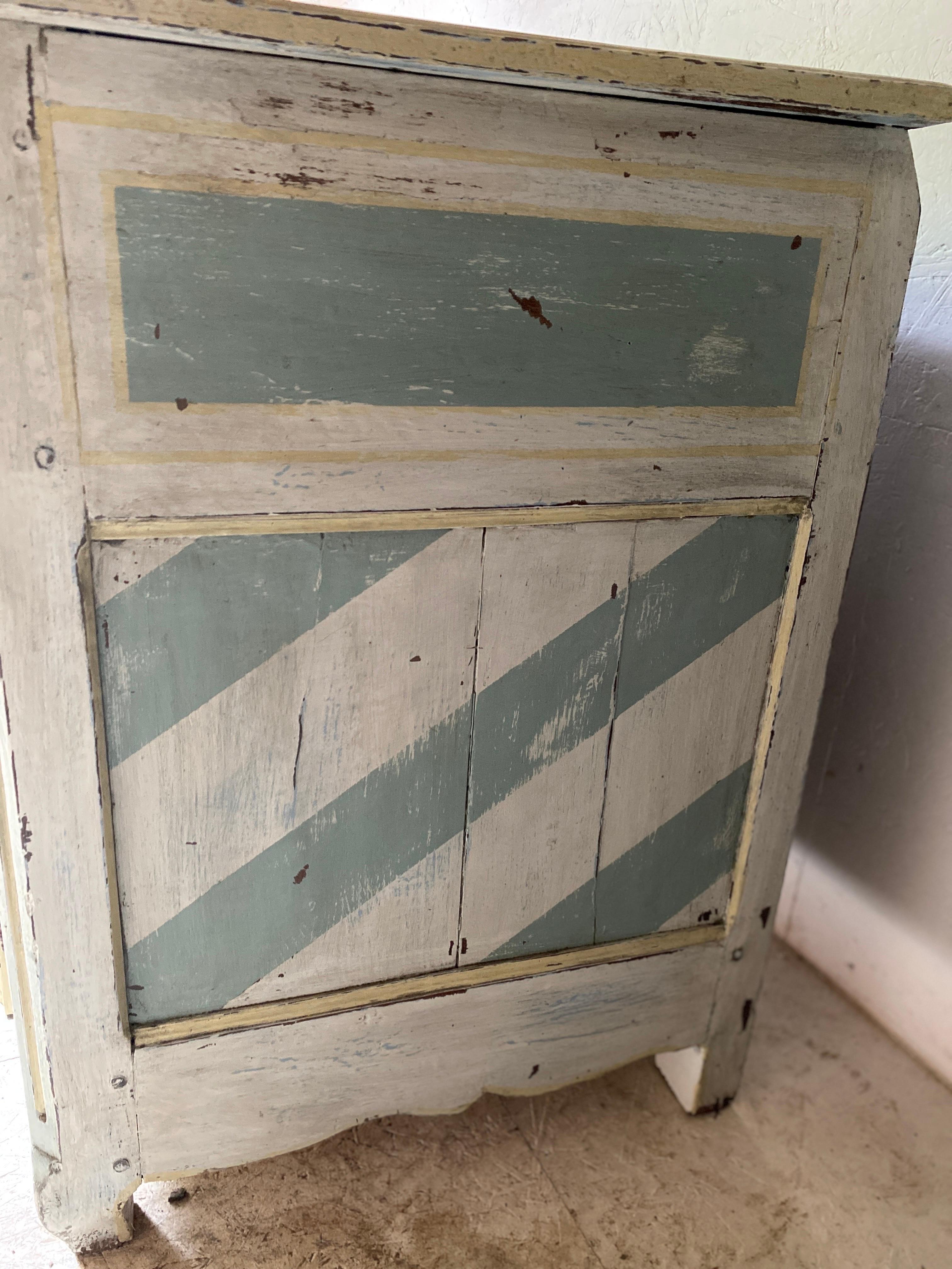Hand-Painted Louis XV polychrome dresser 18th century For Sale