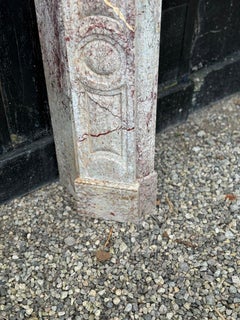 Louis XV Pompadour Style Fireplace in Pink Marble Around 1900