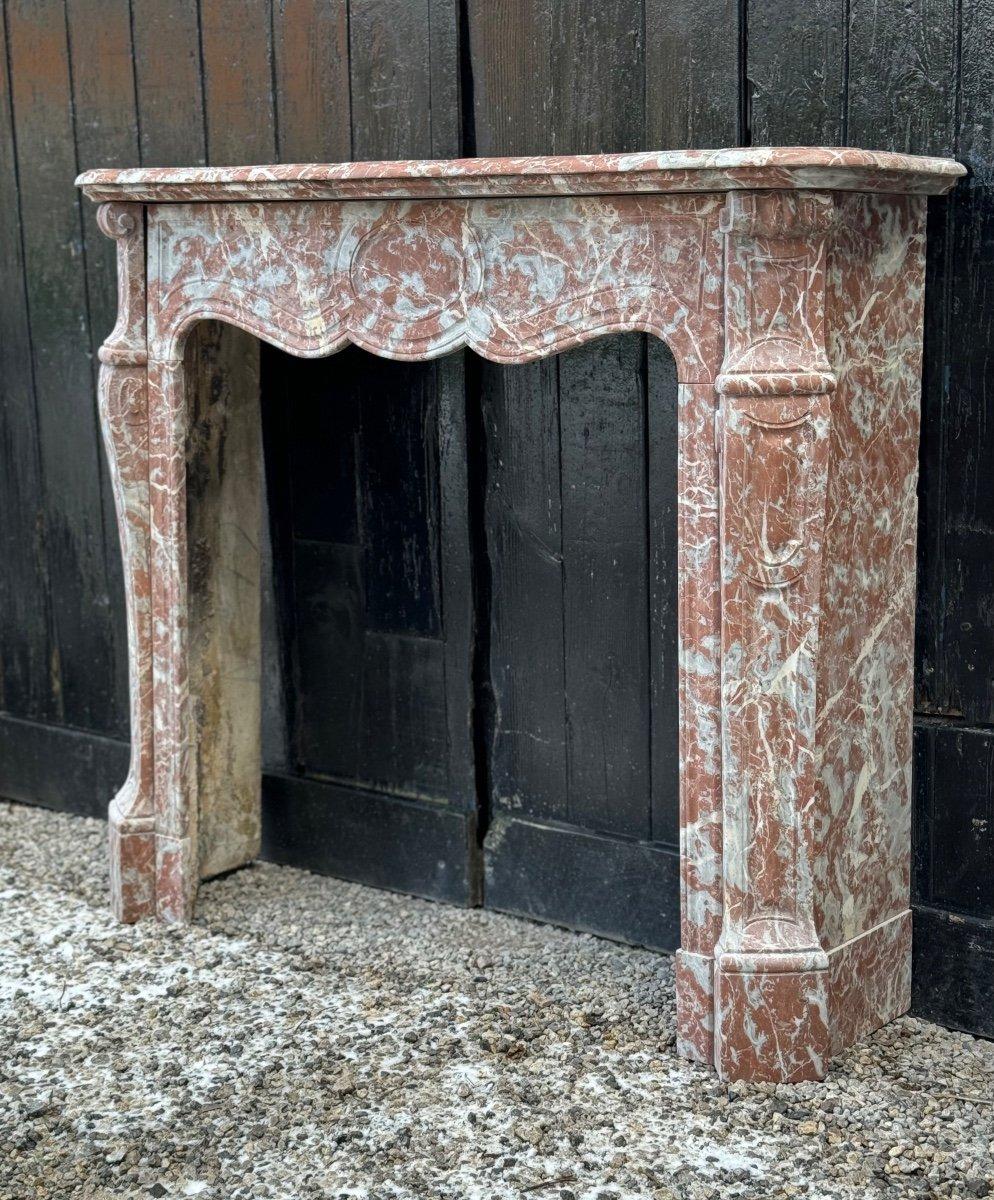 Louis XV Pompadour Style Fireplace In Red Rance Marble Circa 1880 For Sale 5