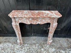 Louis XV Pompadour Style Fireplace In Red Rance Marble Circa 1880
