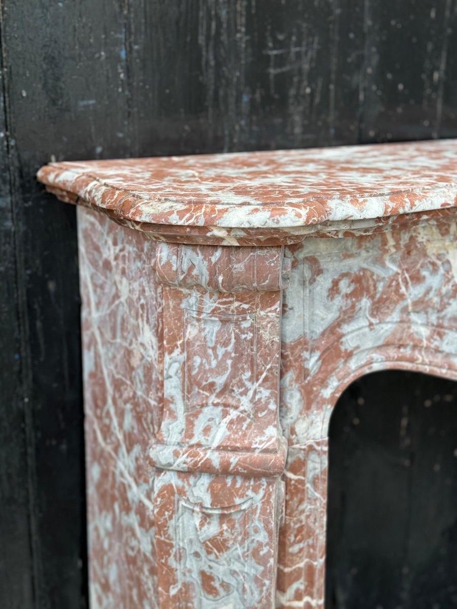 Louis XV Pompadour Style Fireplace In Red Rance Marble Circa 1880 For Sale 1