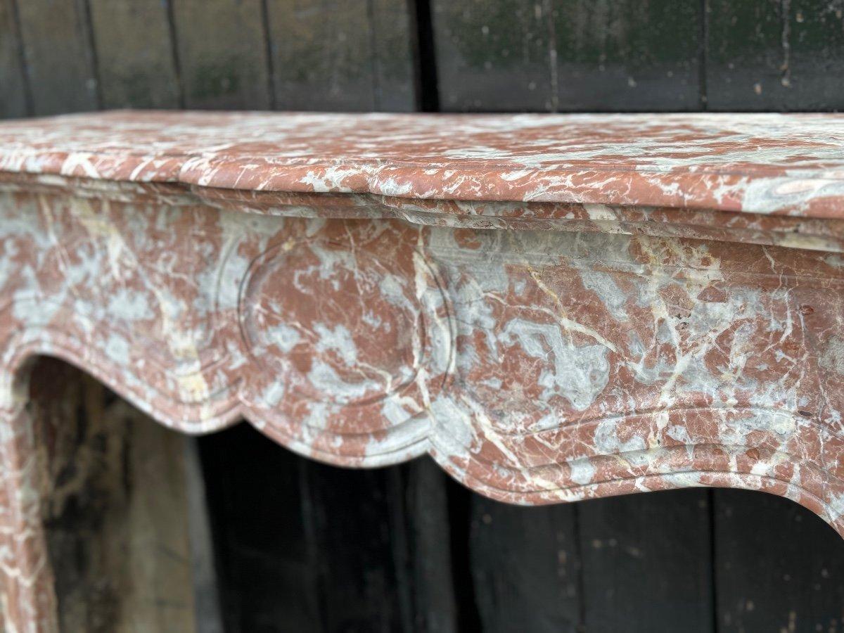 Louis XV Pompadour Style Fireplace In Red Rance Marble Circa 1880 For Sale 2