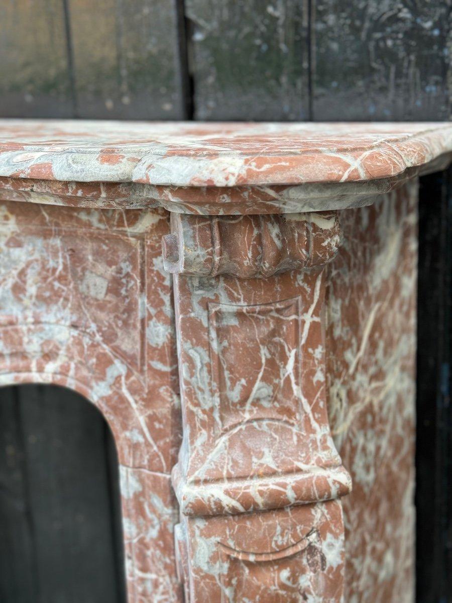 Louis XV Pompadour Style Fireplace In Red Rance Marble Circa 1880 For Sale 4